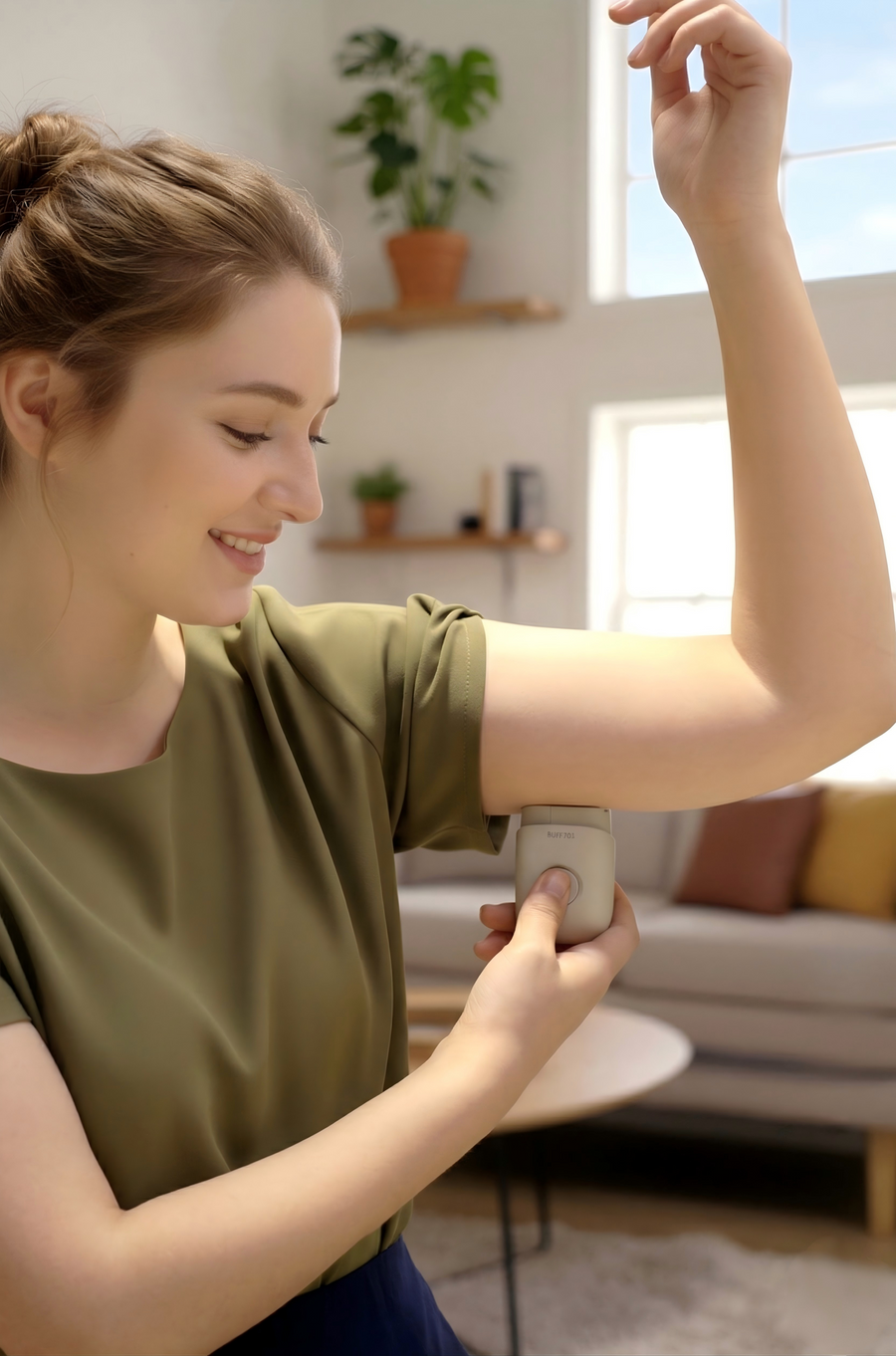 CGM device worn on upper arm